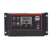 Sutinna Double Panneau de cellules USB avec Fonction de mémoire de Mise Hors Tension 12 V / 24 V 3 Phase Charge Management Contrôleur de Charge Solaire pour système d'alimentation(10A)