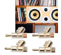 SUTISVITA 24K Gold Plated Encein Polds, 4pcs BA1403 Verrouillage des connecteurs de Bougie de Banane pour Le Fil du Haut-Parleur, Prend en Charge Le diamètre de Fil de 7 mm