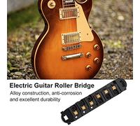 SUTISVITA Electric Guitar Roller Bridge Roller Saddle Bridge Remplacement Pièce pour 6 cordes LP Style Guitares électriques Tune o Matic Design for Stability (Noir)