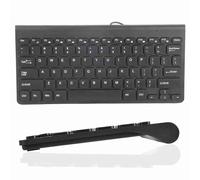 SUTISVITA Ultra Mince Clavier USB Combo Mini Clavier Filaire et Ensemble de Souris, Souris Optique légère et Conception de Taille compacte pour Le Bureau (Noir)