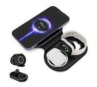 SUTOUG Chargeur sans Fil 3 en 1 Mag-Safe Station de Charge avec Adaptateur CA 18 W Compatible avec iPhone 15/14/13/12 Pro Max Plus, Station de Charge de Voyage Flottante pour Apple Watch et Air Pods