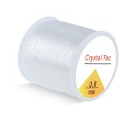 SUTOUG Cordon élastique de 0,8 mm pour Bracelets, Perles, Bijoux, Loisirs créatifs, Bracelets, Colliers - 100 m, Blanc