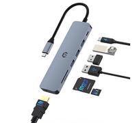 SUTOUG Docking Station 7 in 1 USB C Hub Multiport Adapter with HDMI 100W PD Charging Port, SD/TF Dock, 3 USB 3.0 Ports for Laptop Type C