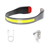 SUTOUG Lampe frontale à LED, lampe frontale rechargeable avec faisceau large de 230° et feu arrière rouge à porter avec 3 modes d'éclairage, lampe frontale adulte pour la course - Gris