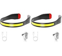 SUTOUG Lampe frontale à LED, lampe frontale rechargeable avec faisceau large de 230° et feu arrière rouge à porter avec 3 modes d'éclairage, lampe frontale adulte pour la course - Noir (Lot de 2)