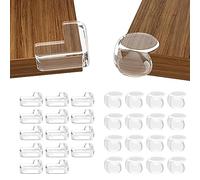 SUTOUG Protection des Coins, Lot de 30 Protections de Bords, Protection des Bords Auto-adhésifs, 2 Formes, protège Les bébés et Les Personnes âgées, Retrait sans résidu, Transparent et Discret