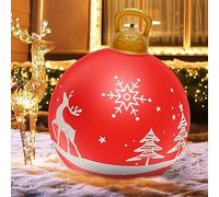 Sutowe 58cm Boule de Noël Gonflable Géante, Décoration Boule de Noël Gonflable en PVC, Grosse Etanche Boule de Noël pour Intérieure et Extérieure, Jardin, Patio,Cour, Pelouse, Patio (C)