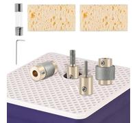 Sutowe Ensemble d'outils à tête de meuleuse diamant de 2,5 cm, 3/4", 0,6 cm, 1/8", grain standard en laiton et verre, résistant à l'usure, outil à tête abrasive pour vitrail, pierre (jaune 2)