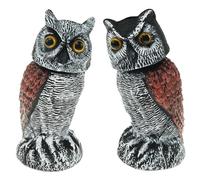Sutowe Épouvantail en forme de chouette, tourne la tête avec le vent, ne nécessite pas de piles, statue réaliste de hibou pour faire peur au jardin, à la ferme, au verger en plein air