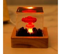 Sutowe Lampe LED nucléaire en forme de champignon nuage, veilleuse 3D en forme de champignon, alimentée par USB, lampe d'ambiance de chevet avec base pour chambre à coucher, salon, 5 x 5 x 5 cm