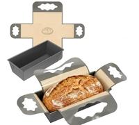 Sutowe Lot de 2 moules à pain avec inserts - 26 x 12 cm - Anti-adhésif - Avec support en silicone - Pour la cuisson au four - Plaque de cuisson rectangulaire pour pain sandwich au levain fait maison