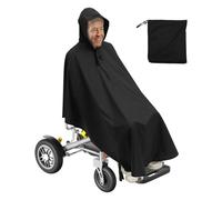 Sutowe Poncho de pluie pour fauteuil roulant, protection contre la pluie, imperméable avec bandes réfléchissantes, pour adultes, réutilisable, pour fauteuils roulants électriques (noir)