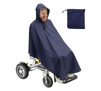 Sutowe Poncho de pluie pour fauteuil roulant, protection contre la pluie, imperméable avec bandes réfléchissantes, pour adultes, réutilisable, pour fauteuils roulants électriques (marine)