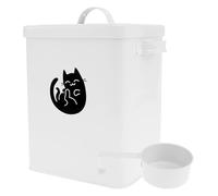Sutowe Récipient en métal pour nourriture pour chat - Seau de stockage de nourriture pour animaux domestiques avec couvercle hermétique et cuillère - Style vintage - Grand organiseur de nourriture