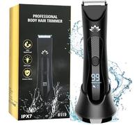 Suttik Manscape Tondeuse à poils corporels et pubiens pour homme, tondeuse à aine et balle, rasoir électrique pour homme, kit de toilettage pour homme, rasoir à balle pour un rasage lisse humide/sec