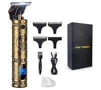 Suttik Tondeuse à cheveux professionnelle pour homme, tondeuse à cheveux et à barbe pour homme, tondeuse à cheveux T-Blade Gold Knight, tondeuse sans fil pour coupe de cheveux