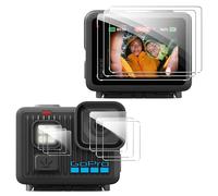 Suttkue Protection d'écran en verre trempé pour GoPro Lit Hero et objectif d'appareil photo en verre trempé, haute définition transparente, compatible avec les coques, anti-rayures (lot de 3 + 3 + 3)