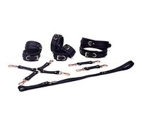 SUTTZZS Ensemble De Retenue Set De Contrainte BDSM, avec Menottes, Bague De Cuisse, Options De Lecture Multiples, Jouets SM Sex Toys pour Femmes Extreme Sex Contraintes pour Femmes,Noir