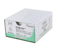 Sutures chirurgicales stériles non résorbables noires Monofil Ethilon - 4/0 - 3/8 - 19 mm - 90 cm