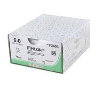 Sutures chirurgicales stériles non résorbables noires Monofil Ethilon - 6/0 - 3/8 - 13 mm - 75 cm
