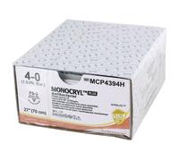 Sutures chirurgicales stériles résorbables Monocryl Plus Ethilon (boite de 36) - 4/0 - 3/8 - 16 mm - 70 cm