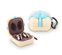 Suublg Coque de protection en silicone avec porte-clés pour écouteurs Samsung Galaxy Buds2 Pro (2022) / Galaxy Buds 2 (2021) / Galaxy Buds Pro (2021) / Galaxy Buds Live (2020) (coffret cadeau)