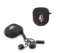 Suublg Coque de protection en silicone pour écouteurs Bose QuietComfort II 2022 avec porte-clés poupée de dessin animé et cordon de protection anti-perte