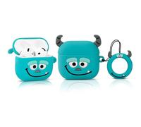 Suublg Coque pour écouteurs sans fil AirPods 4 (2024) avec mousqueton, coque de protection en silicone avec motif de peau de dessin animé pour écouteurs AirPods 4ème génération (monstre)