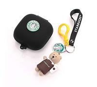 Suublg Powerbeats Pro Coque de protection en silicone avec porte-clés de poupée, protection intégrale anti-perte en silicone souple, kit d'accessoires compatible avec Beats Powerbeats Pro (café)