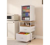 Suuiwau Mini étagère de réfrigérateur avec 3 roues de rangement et verrouillables, mini étagère de réfrigérateur avec dessus de table de 50 x 50 cm pour dortoir, appartement, bureau, chambre à coucher