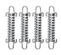 SUUJI Lot de 4 ressorts amortisseurs pour laisse de chien pour l'entraînement du soleil en acier robuste avec boucle fixe tendeur/tendeur de serrage pour randonnée, camping