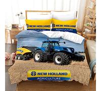 SUUKA Tracteur Parure de lit pour enfant en microfibre, housse de couette et taie d'oreiller, parure de lit 3D tracteurs verts (A4, 155 x 220 cm + 75 x 50 cm)