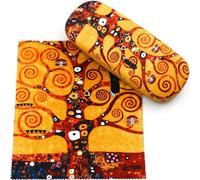 SUUM Co. Étui à Lunettes Rigide L’Arbre de Vie - Étui Artistique Inspiré de Klimt - Étui Compact et Élégant avec Chiffon en Suédine - Accessoire Original pour Lunettes de Vue ou de Soleil