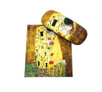 SUUM Co. Étui à Lunettes Rigide Le Baiser de Klimt - Étui Lunettes Artistique Élégant et Compact - Étui à Lunettes Solide avec Doublure Douce - Accessoire Cadeau Original pour Amoureux d’Art