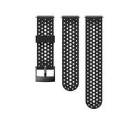 Suunto Bracelet de remplacement Original pour les Montres Suunto Spartan Sport WRH, Suunto 9, Silicone, Longueur : 22,9 cm, Largeur : 24 mm, Noir/Noir, avec Broches de fixation, SS050225000