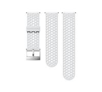 Suunto Bracelet de remplacement Original pour Montres Suunto Spartan Sport WRH, Suunto 9, Silicone, Longueur : 22,9 cm, Largeur : 24 mm, Blanc/Argent, avec Broches de fixation, SS050224000