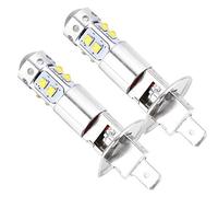 Suuonee Ampoule de brouillard LED, 1 paire 12V-24V de voiture 50W 6000K H1 Conversion Super Bright Ampoule de phare antibrouillard LED (lumière blanche)