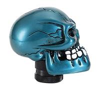 Suuonee Bouton de levier de vitesse, de voiture modifiée pommeau de levier de vitesses levier levier Shifter,Pommeau de levier de vitesse universel tête de mort pour voiture[Cyan]