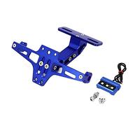 Suuonee Type Testeur De Liquide De Refroidissement, Support De Plaque D'immatriculation Réglable en Alliage D'aluminium télescopique avec Lumière LED pour Moto[Bleu]