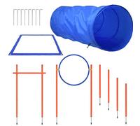 Suusolny Agility Kit d'équipement pour chien - Entraînement de sport canin - Accessoires avec barre d'obstacle - Tunnel pour chien - Tunnel d'entraînement - Barres tressées - Sac de transport