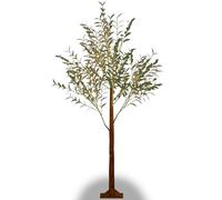Suusolny Arbre lumineux à 180 LED - 120 cm - Pour l'intérieur et l'extérieur - Olivier artificiel - Branches lumineuses - Arbre décoratif pour bureau et salon - Lumière blanc chaud
