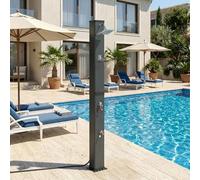 Suusolny Douche solaire 40 l pour jardin et piscine, douche extérieure avec housse de protection, douche à effet pluie et robinet de lavage, température de l'eau max. 60 °C, noir mat