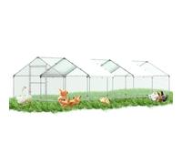 Suusolny Grand poulailler à toit pointu 3 x 10 x 2 m | Montage facile sans outil avec kit d'accessoires complet pour un montage rapide sans connaissances préalables