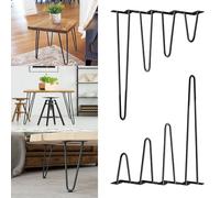 Suusolny Hairpin Legs Lot de 4 pieds de table en métal à monter soi-même, patins de table, d'armoire et de table, pour table à manger, bureau, armoire et tabouret - Hauteur : 72 cm - 2 entretoises
