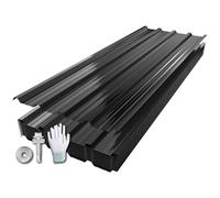 Suusolny Lot de 12 tôles profilées avec gants et vis - Tôle trapézoïdale en acier galvanisé avec structure 129x45cm = 7 m² - Tôles de toiture résistantes aux intempéries et à la rouille pour abris de