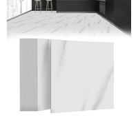 Suusolny Lot de 27 dalles de sol en PVC autocollantes - 2,51 m² - En vinyle - Antidérapants et imperméables - Pour salon, cuisine, salle de bain - Marbre gris