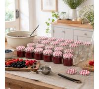 Suusolny Lot de 36 bocaux à confiture de 350 ml avec couvercle à visser