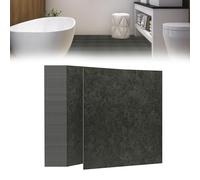 Suusolny Lot de 54 dalles autocollantes PVC - 5,02 m² - Revêtement antidérapant et imperméable - Salon, cuisine, salle de bain - Gris foncé