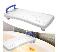Suusolny Siège de baignoire pour personnes âgées, 70 x 31 cm, planche de bain pour s'asseoir, réglable de 41 à 63 cm, planche de bain, planche de douche, porte-savon et poignée ergonomique jusqu'à 150