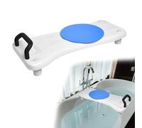 Suusolny Siège de baignoire pour personnes âgées 75,5 x 34 cm Planche de bain pour s'asseoir Réglable 41-63 cm Planche de bain Planche de baignoire Planche porte-savon & poignée ergonomique 150 kg